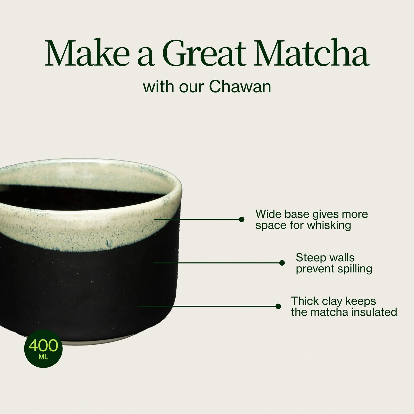 Sort Chawan Teskål