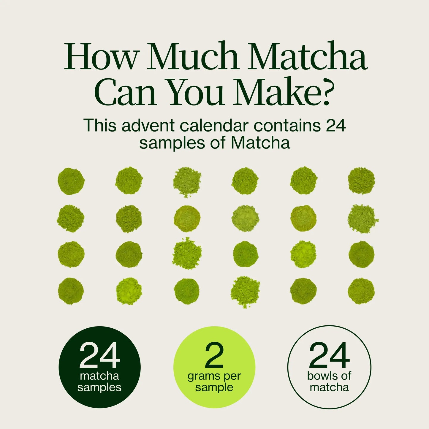 Matcha te-adventskalender 2024 med piskeris, Chawan og Chashaku