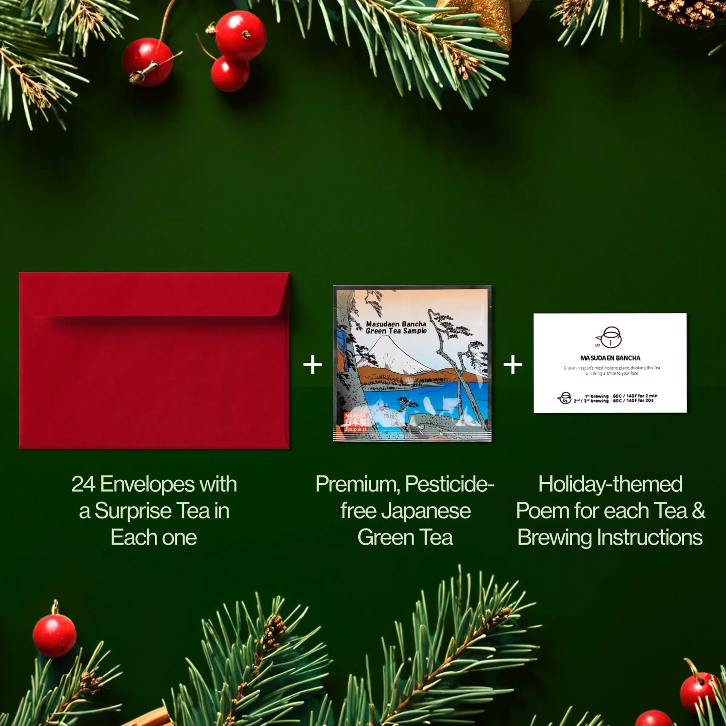 Grøn te adventskalender med tekande