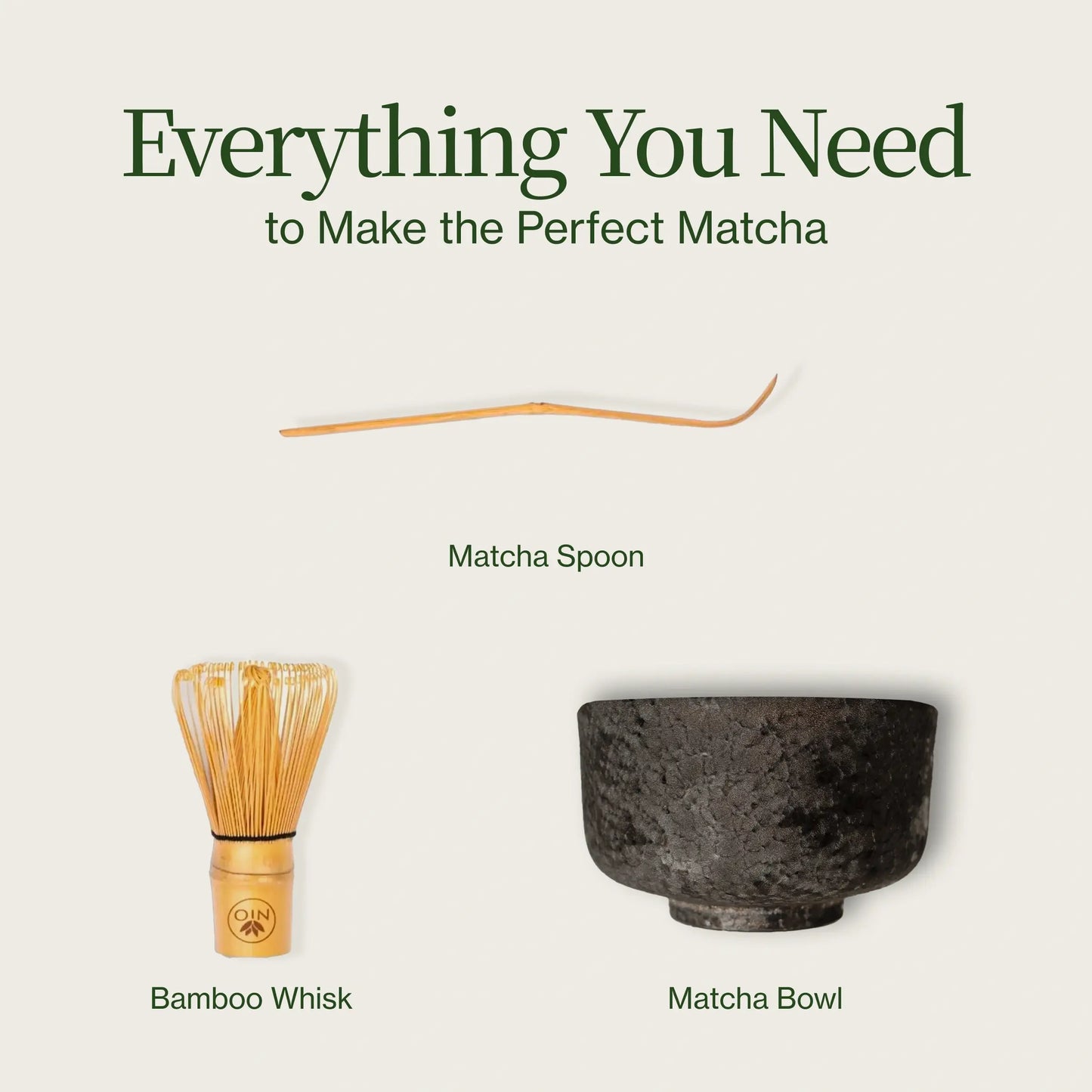 Matcha te-adventskalender 2024 med piskeris, Chawan og Chashaku