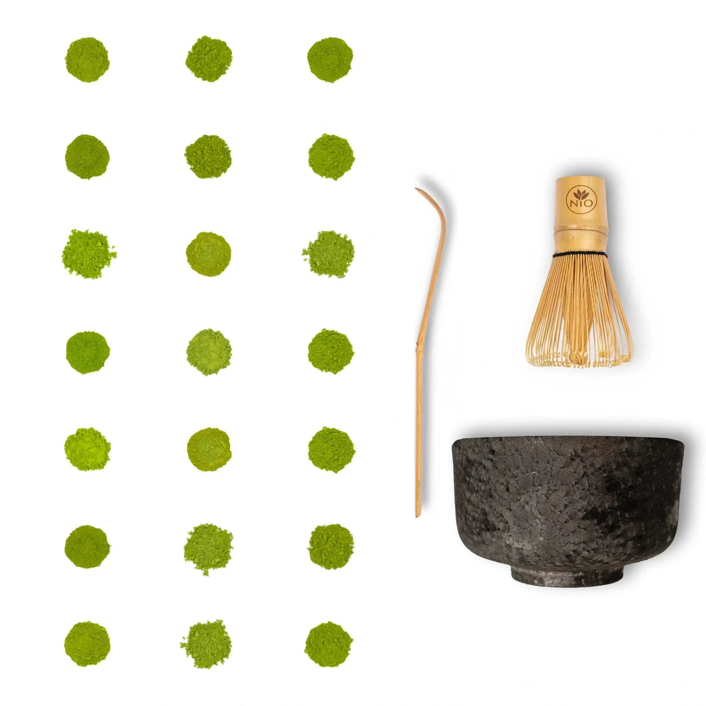 Matcha teprøvetager 21 pakke med Matcha piskeris og Matcha skål