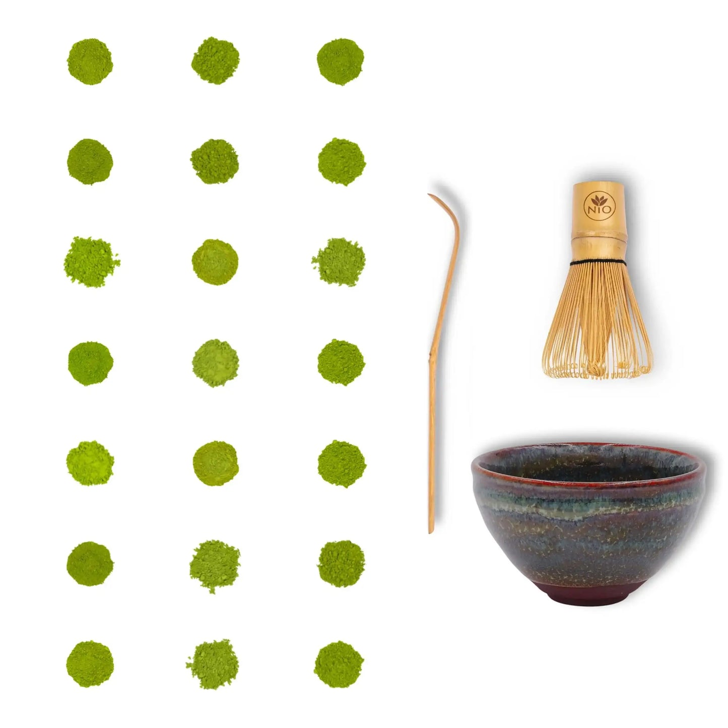 Matcha teprøvetager 21 pakke med Matcha piskeris og Matcha skål
