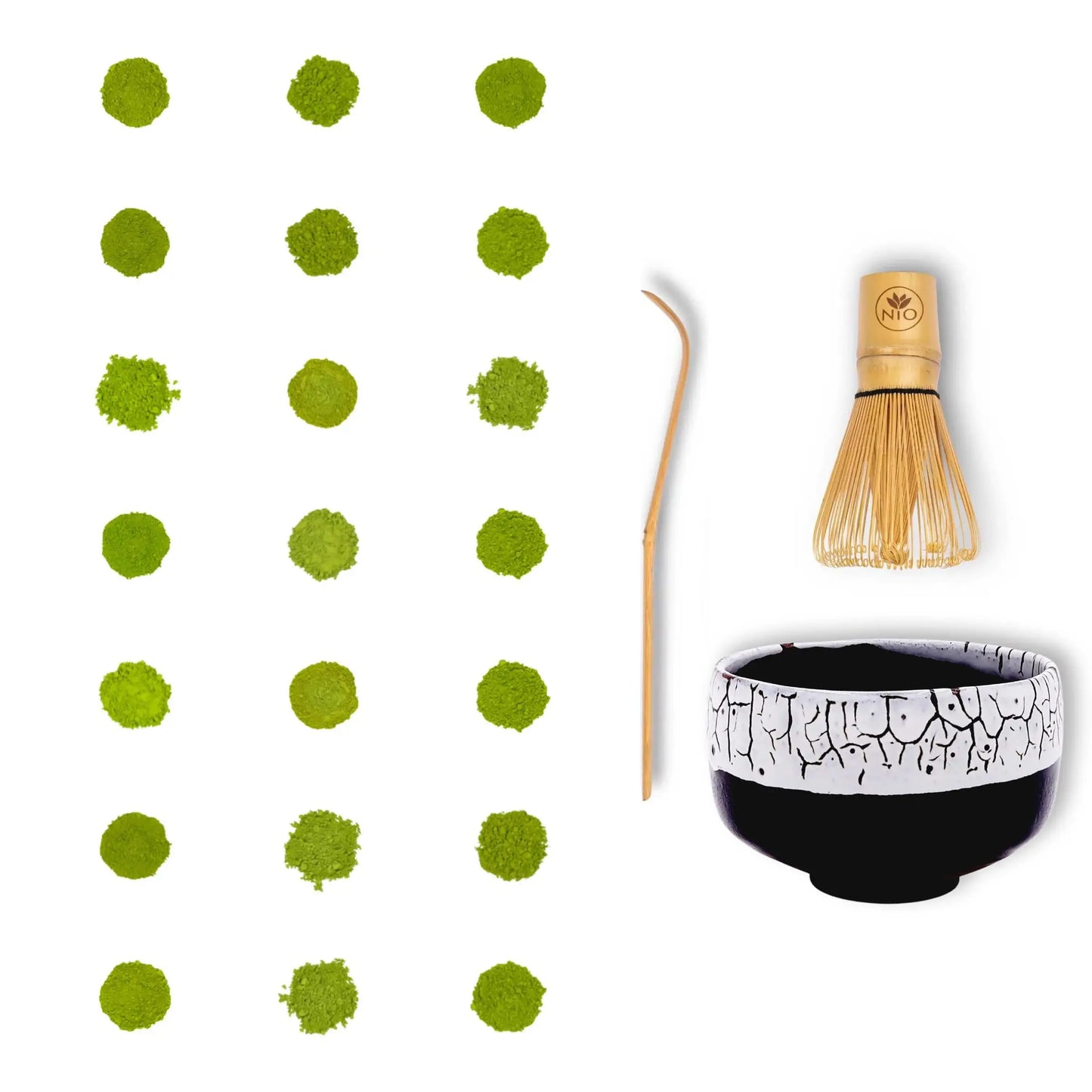 Matcha teprøvetager 21 pakke med Matcha piskeris og Matcha skål