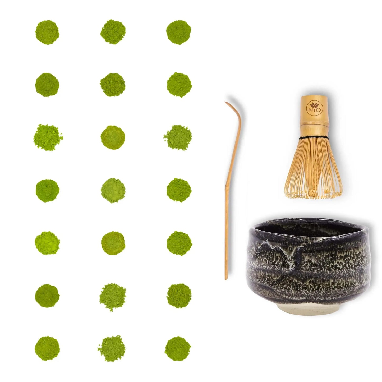 Matcha teprøvetager 21 pakke med Matcha piskeris og Matcha skål