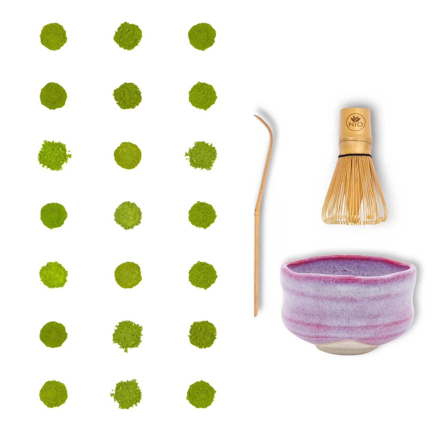 Matcha teprøvetager 21 pakke med Matcha piskeris og Matcha skål