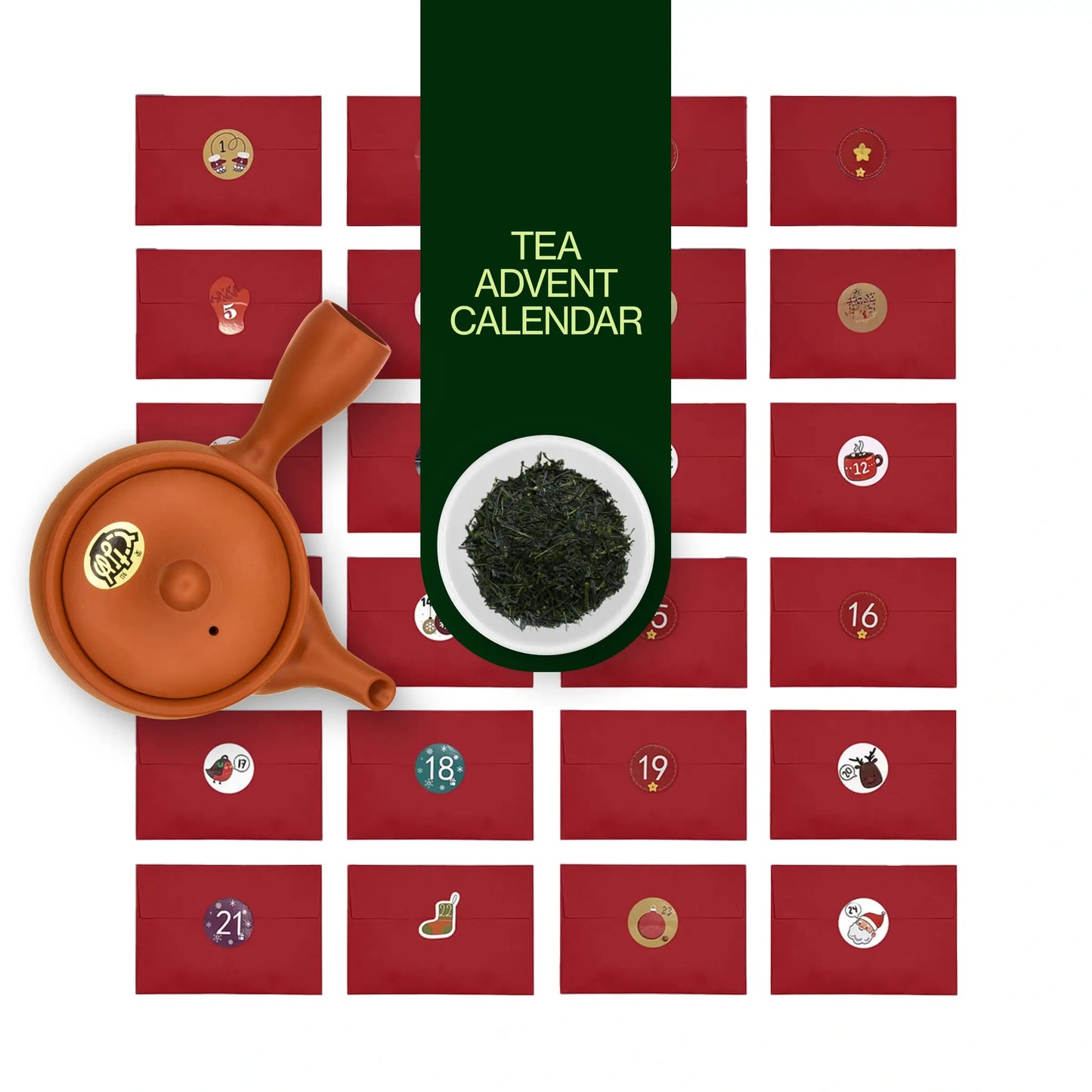 Grøn te adventskalender med tekande