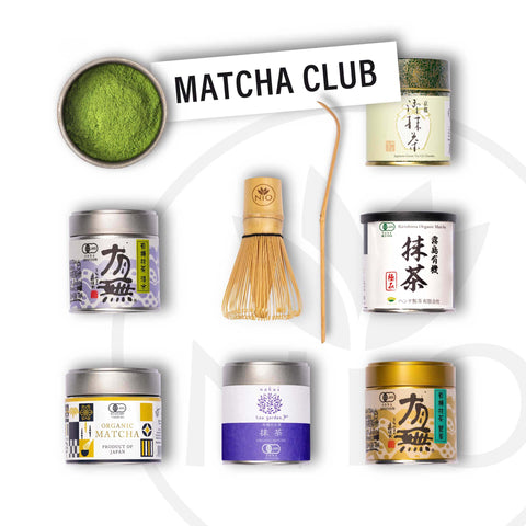 Månedlig matchaklub med gratis Matcha-piskeris og Chashaku
